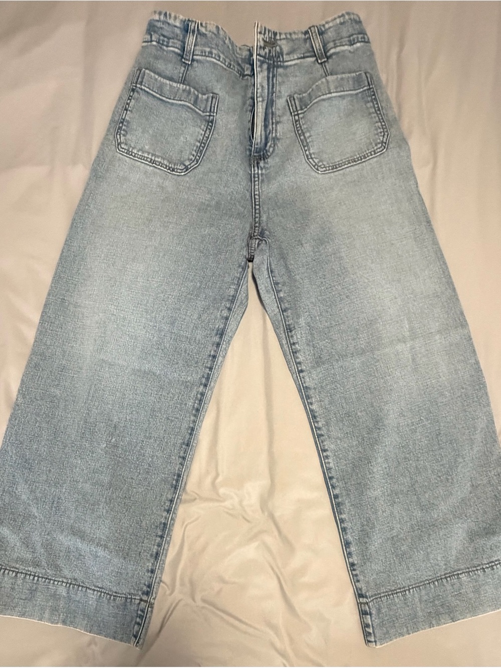 Lauren Conrad Light Blue Womens Wide Leg Cropped